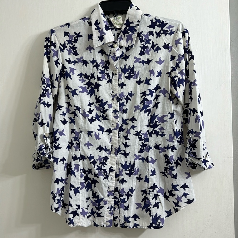 2000s Purple bird silhouettes shirt